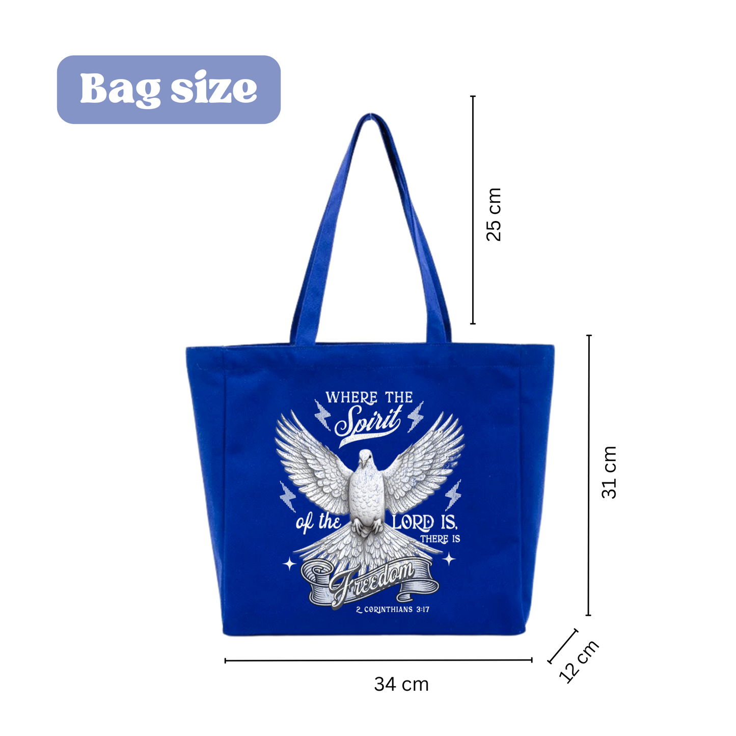 🕊️ "Where the Spirit of the Lord Is" Tote Bag