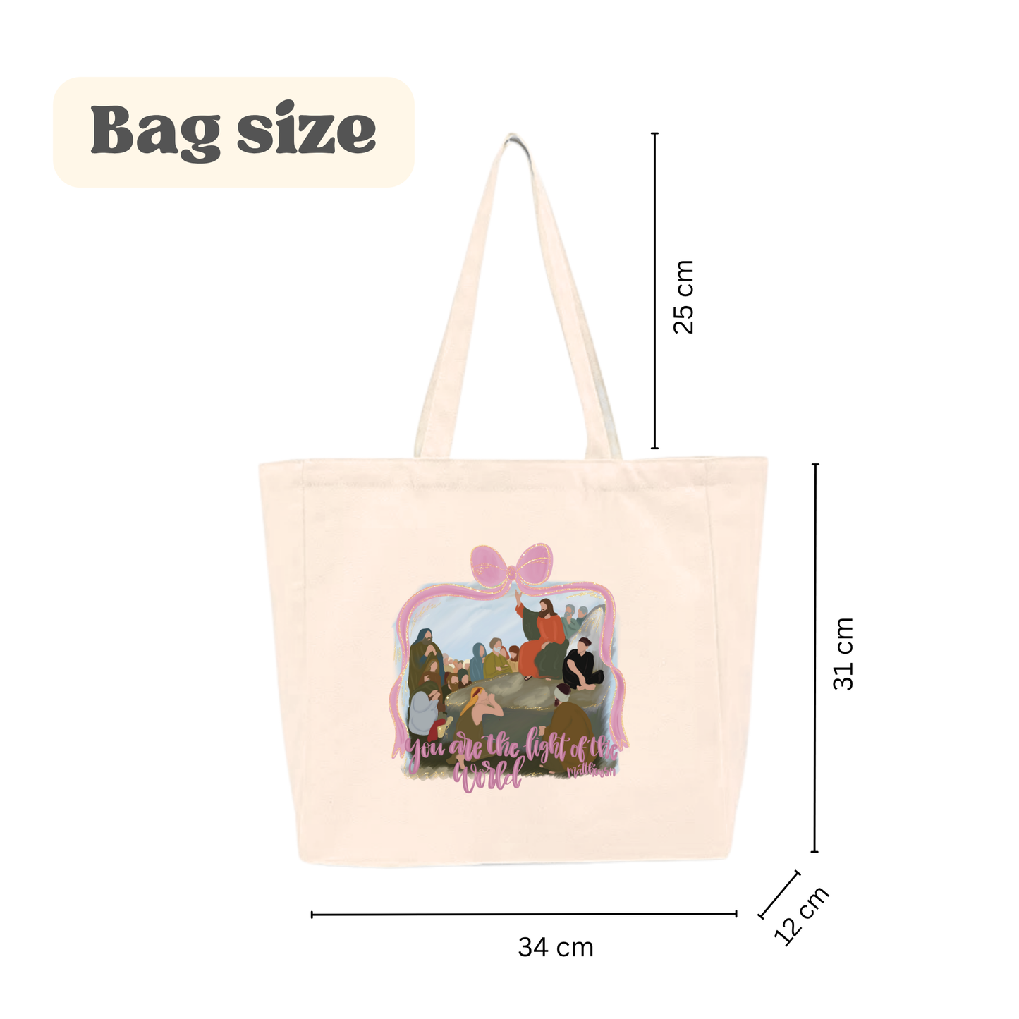 ✨ Light of the World Tote Bag (Cream)