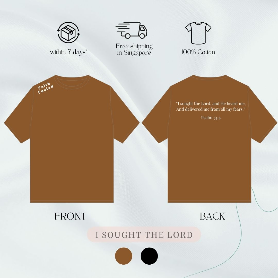 I SOUGHT THE LORD - CHRISTIAN T-SHIRT (BROWN)