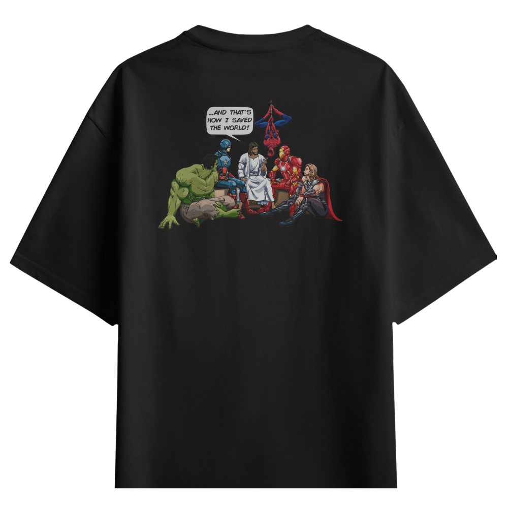 JESUS SAVED - CHRISTIAN T-SHIRT (GRAY)