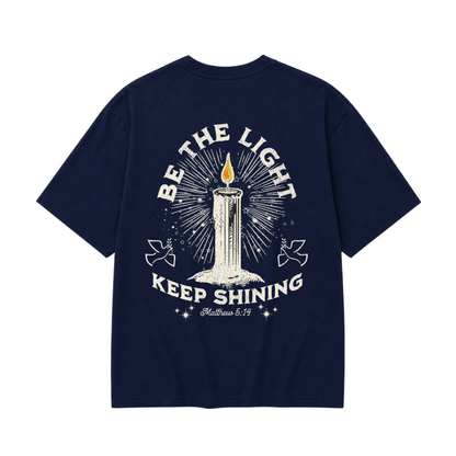 BE THE LIGHT - CHRISTIAN T-SHIRT (NAVY BLUE)