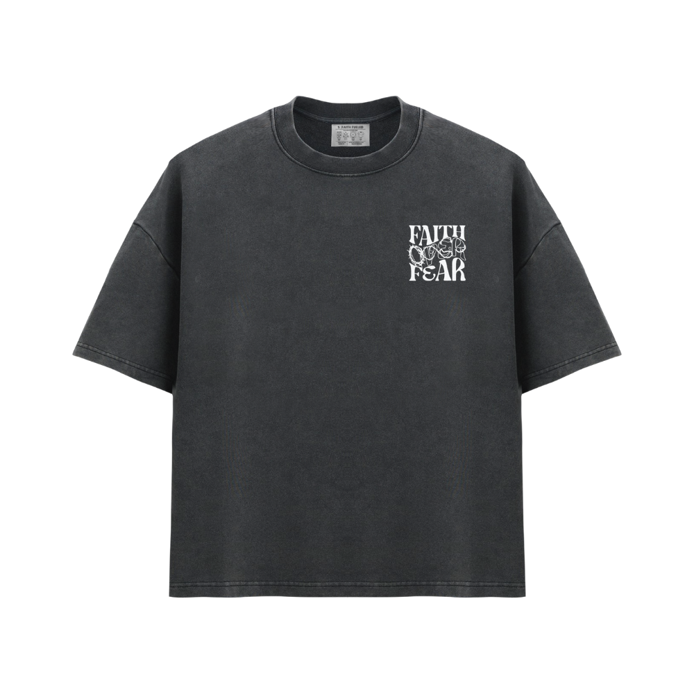 FAITH OVER FEAR (BLACK WASHED - OVERSIZED)