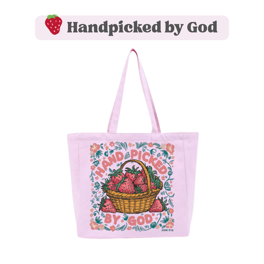 🍓 Handpicked by God Tote Bag (Pink)
