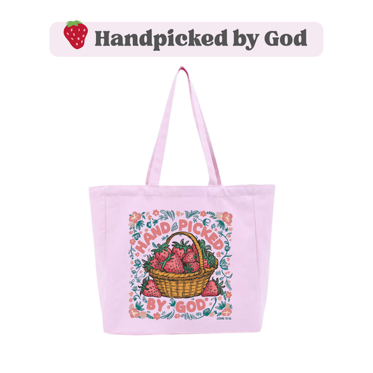 🍓 Handpicked by God Tote Bag (Pink)