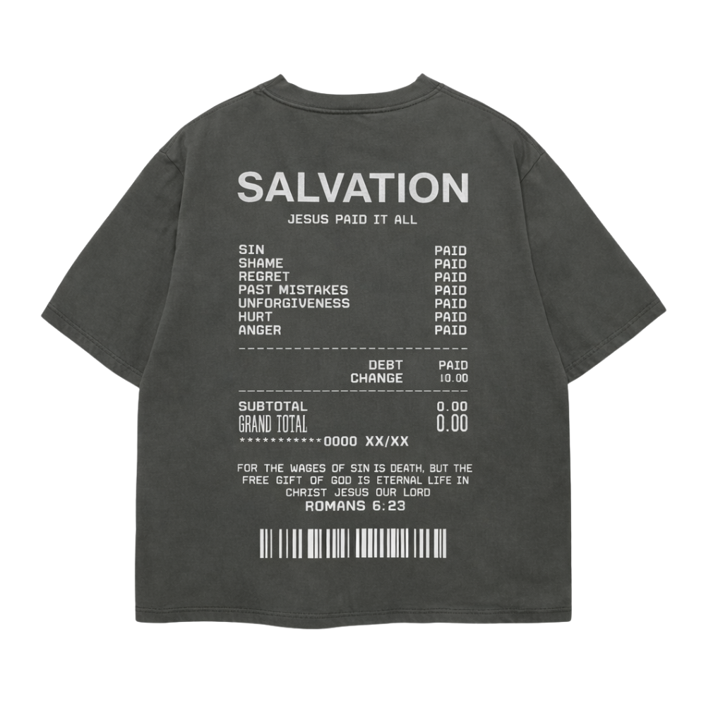 SALVATION - JESUS PAID (BOXY TEE / Brown)