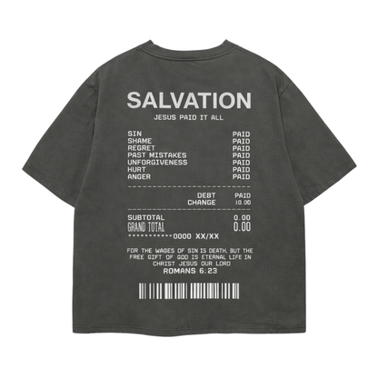 SALVATION - JESUS PAID (BOXY TEE / Brown)