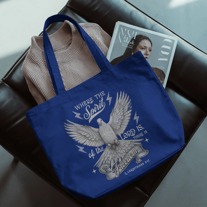 🕊️ "Where the Spirit of the Lord Is" Tote Bag