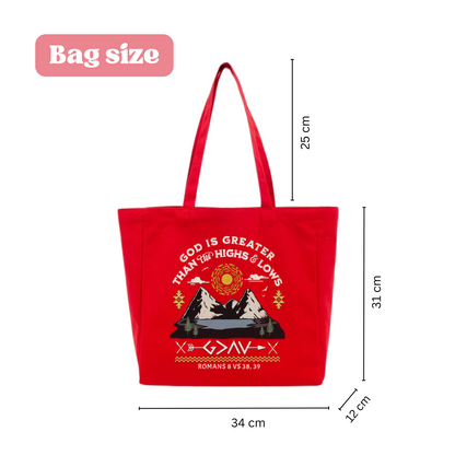 "God Is Greater Than the Highs and Lows" Tote Bag