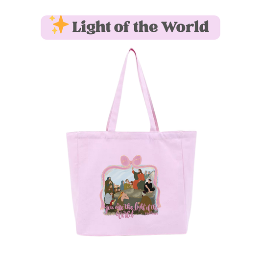 ✨ Light of the World Tote Bag (Pink)