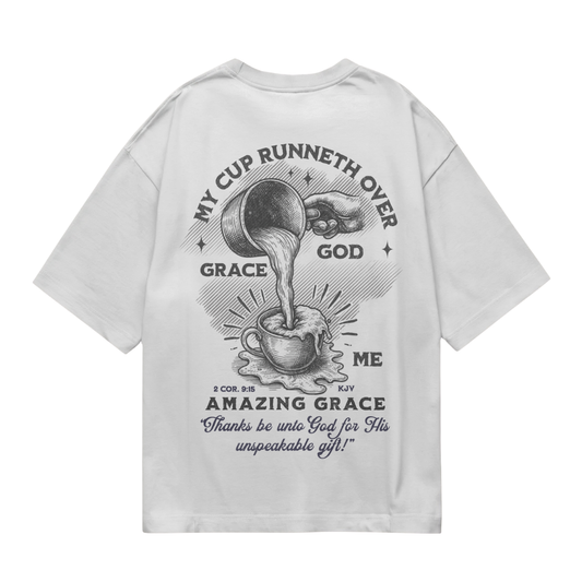 MY CUP RUNNETH OVER - CHRISTIAN T-SHIRT (WHITE)