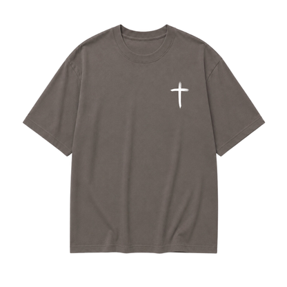 JESUS SAVED - CHRISTIAN T-SHIRT (GRAY)