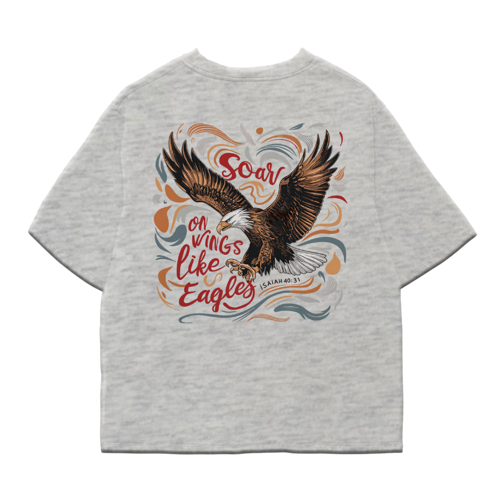 SOAR ON WINGS LIKE EAGLES - CHRISTIAN T-SHIRT (ASH GREY)