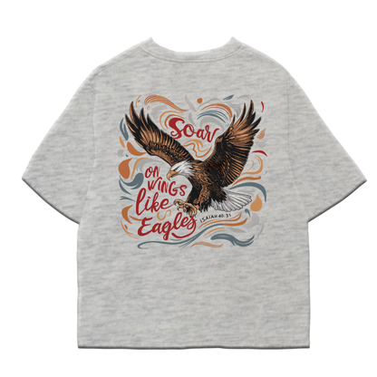 SOAR ON WINGS LIKE EAGLES - CHRISTIAN T-SHIRT (ASH GREY)