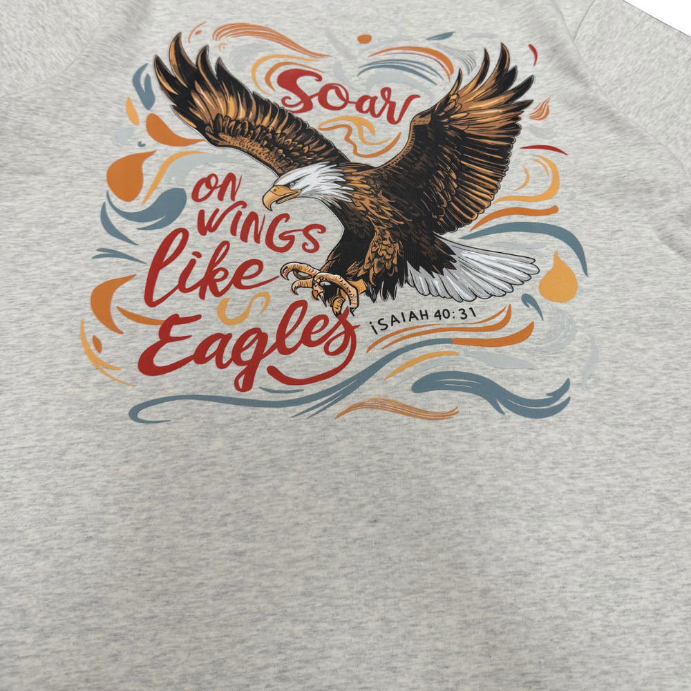 SOAR ON WINGS LIKE EAGLES - CHRISTIAN T-SHIRT (ASH GREY)