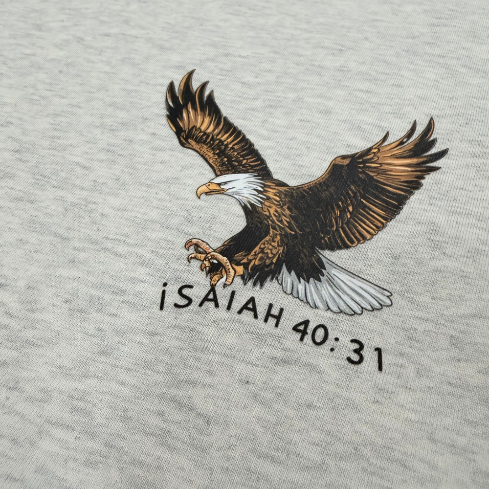 SOAR ON WINGS LIKE EAGLES - CHRISTIAN T-SHIRT (ASH GREY)
