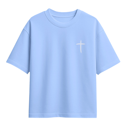JESUS SAVED - CHRISTIAN T-SHIRT (LIGHT BLUE)