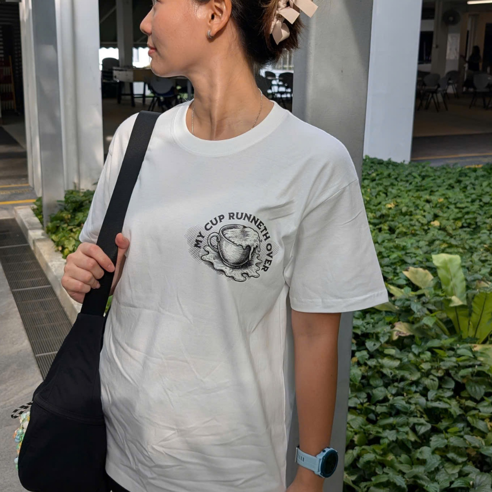 MY CUP RUNNETH OVER - CHRISTIAN T-SHIRT (WHITE)