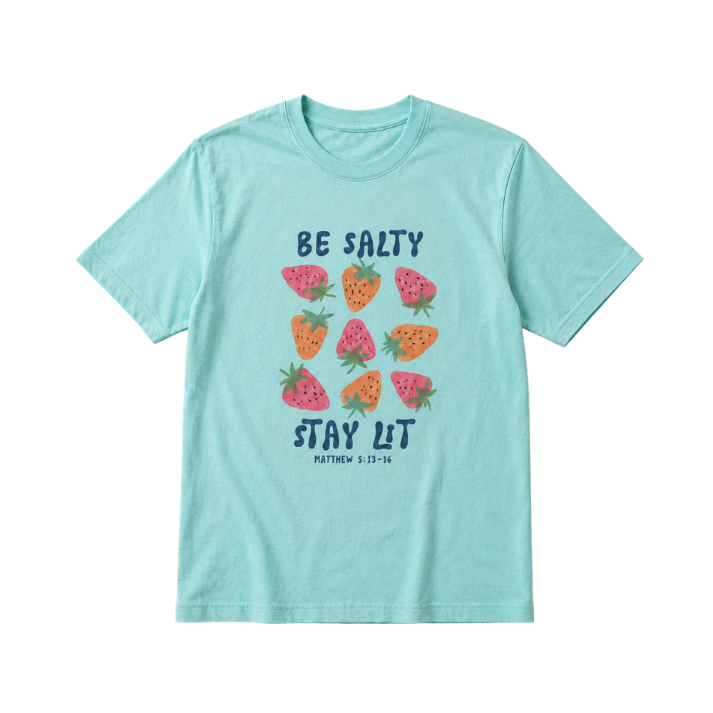 STAY SALTY STAY LIT (TIFFANY BLUE) REGULAR FIT TEE