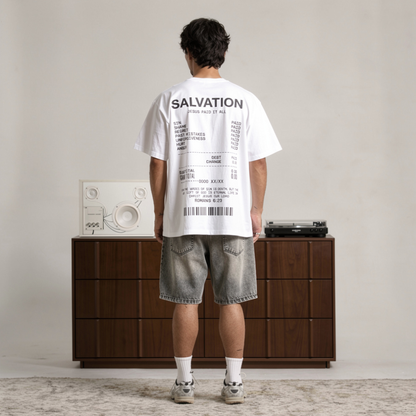 SALVATION - JESUS PAID (BOXY TEE / WHITE)