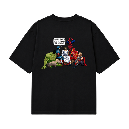 JESUS SAVED - CHRISTIAN T-SHIRT (GRAY)