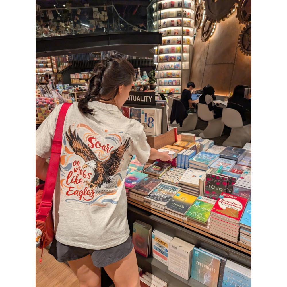 SOAR ON WINGS LIKE EAGLES - CHRISTIAN T-SHIRT (ASH GREY)