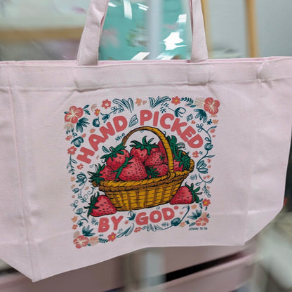 🍓 Handpicked by God Tote Bag (Pink)