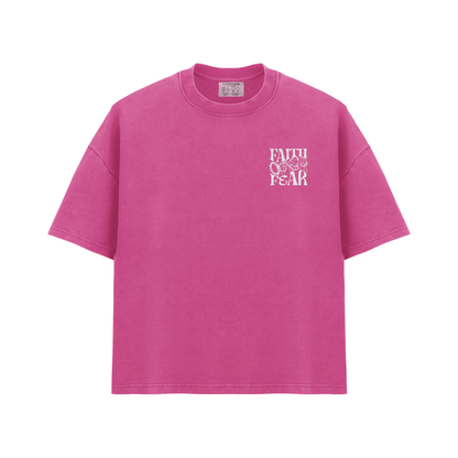 FAITH OVER FEAR (PINK WASHED - OVERSIZED)