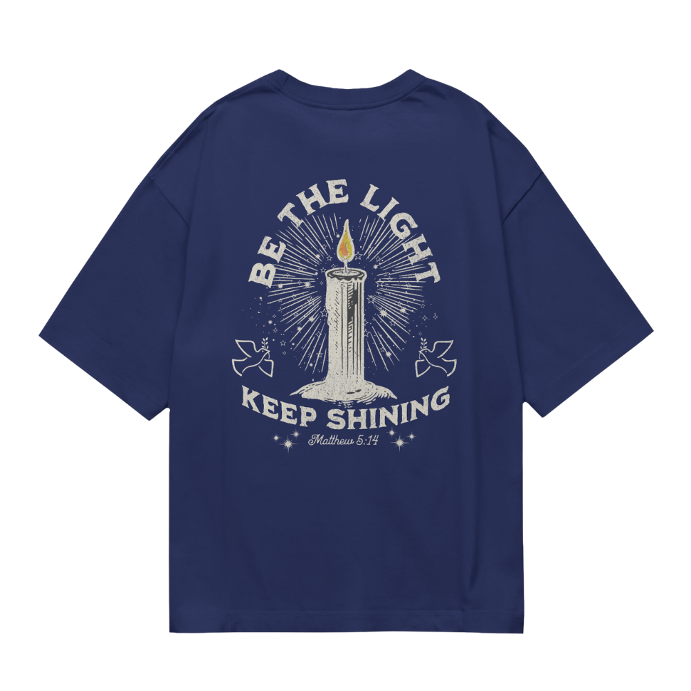 BE THE LIGHT - CHRISTIAN T-SHIRT (NAVYBLUE)