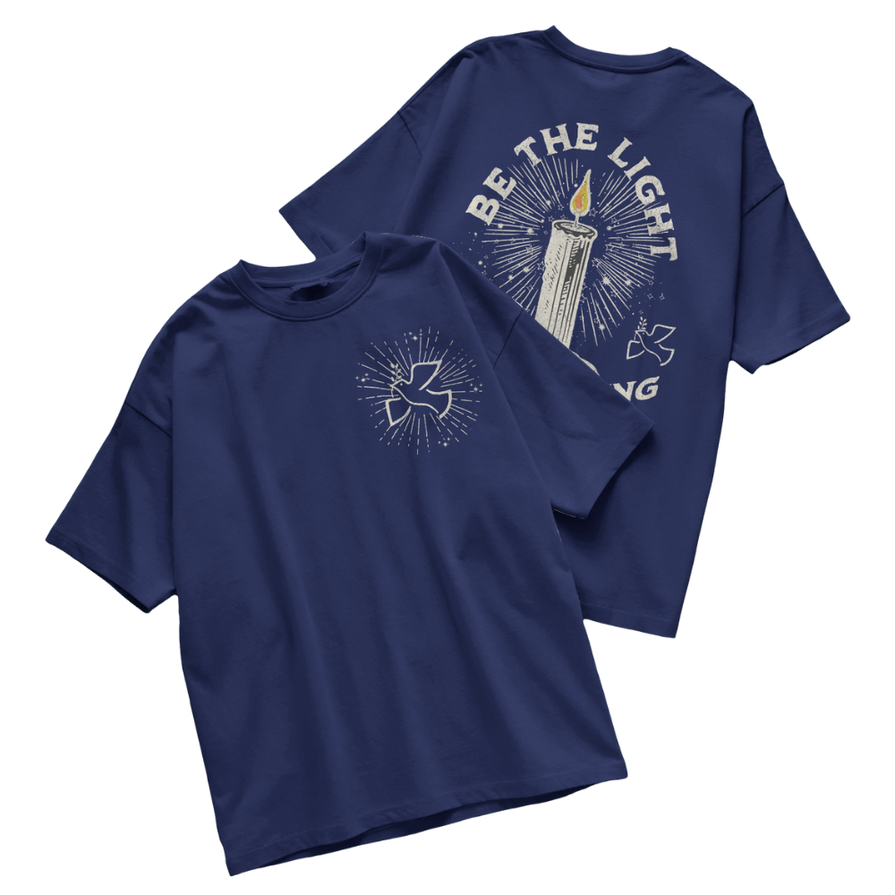 BE THE LIGHT - CHRISTIAN T-SHIRT (NAVYBLUE)