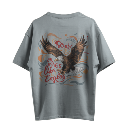 SOAR ON WINGS LIKE EAGLES - CHRISTIAN T-SHIRT (GRAY)