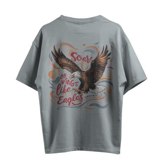 SOAR ON WINGS LIKE EAGLES - CHRISTIAN T-SHIRT (GRAY)