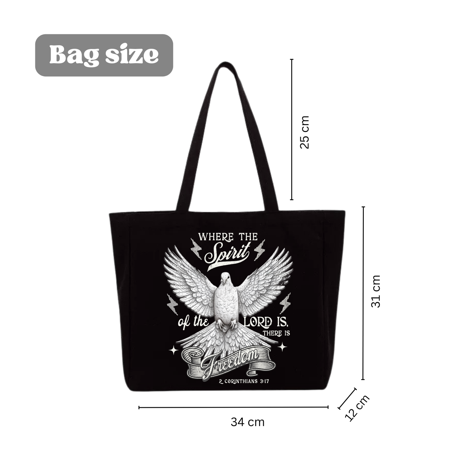 🕊️ "Where the Spirit of the Lord Is" Tote Bag