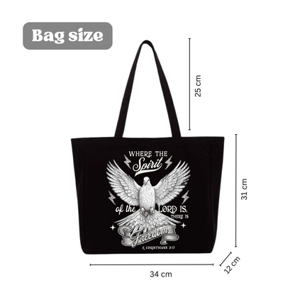 🕊️ "Where the Spirit of the Lord Is" Tote Bag