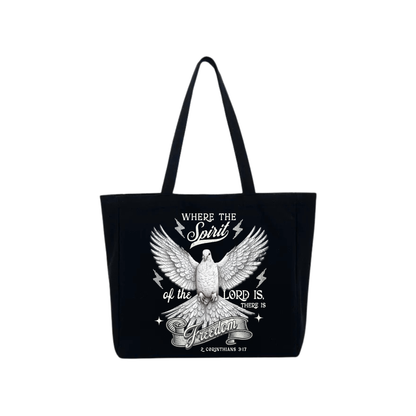 🕊️ "Where the Spirit of the Lord Is" Tote Bag
